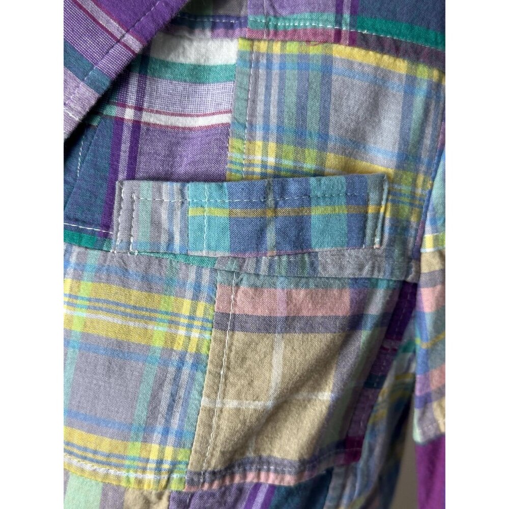 Vintage womans blazer in madras plaid patchwork by Lord & Taylor Size S/M - Picture 8 of 10